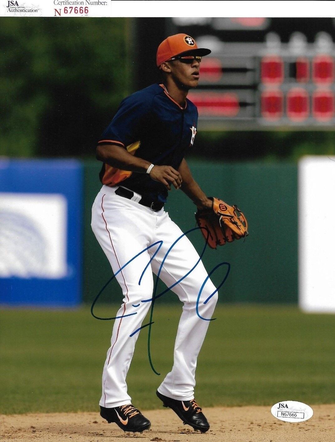 CARLOS CORREA signed autographed HOUSTON ASTROS 8X10 Photo Poster painting JSA N67666