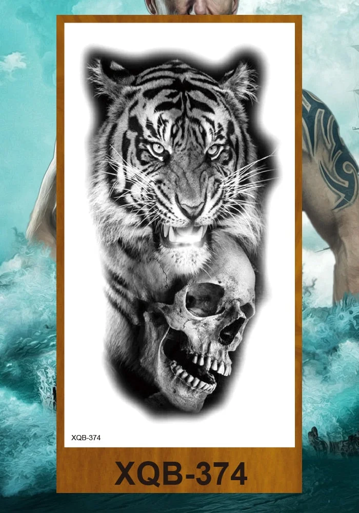 Sexy Fake Tattoo for Woman Large Leg Thigh Body Tattoo Stickers Waterproof Temporary Tattoos Peony Lotus Flowers Fish Dragon