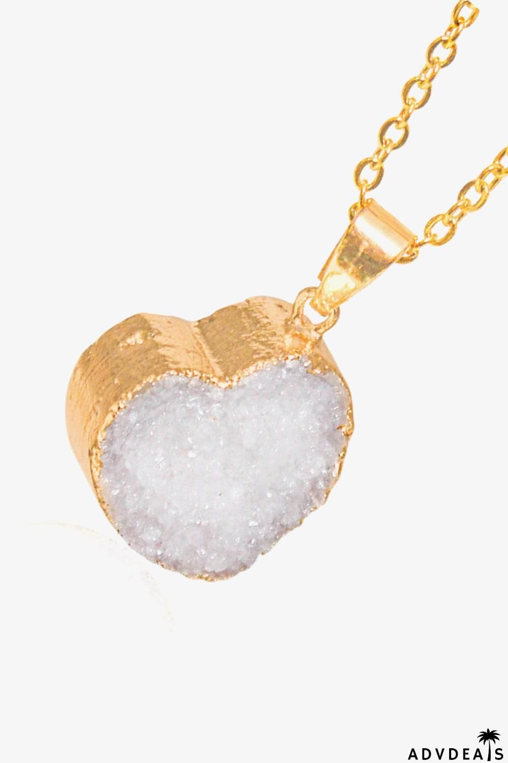 Contrast Heart Druzy Pendant