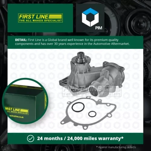 Water Pump fits BMW 540 E39 4.4 96 to 03 Coolant Firstline 1742598 1742647 New Parts