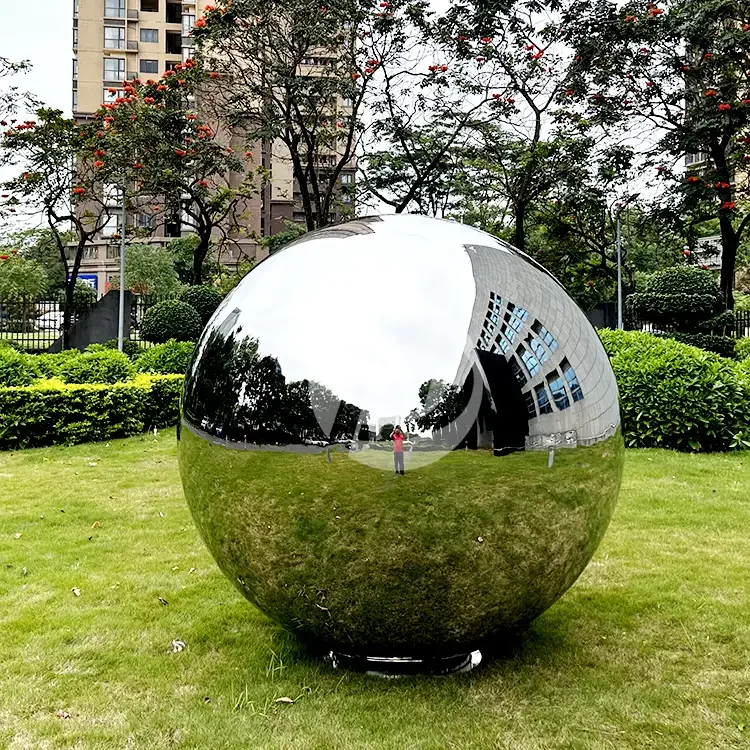 Garden decoration large stainless steel hollow sphere polishing mirror