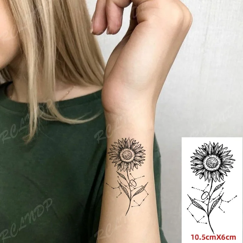Waterproof Temporary Tattoo Sticker Small Cute Flower Plant Body Art Flash Tatoo Fake Tatto for Women Men