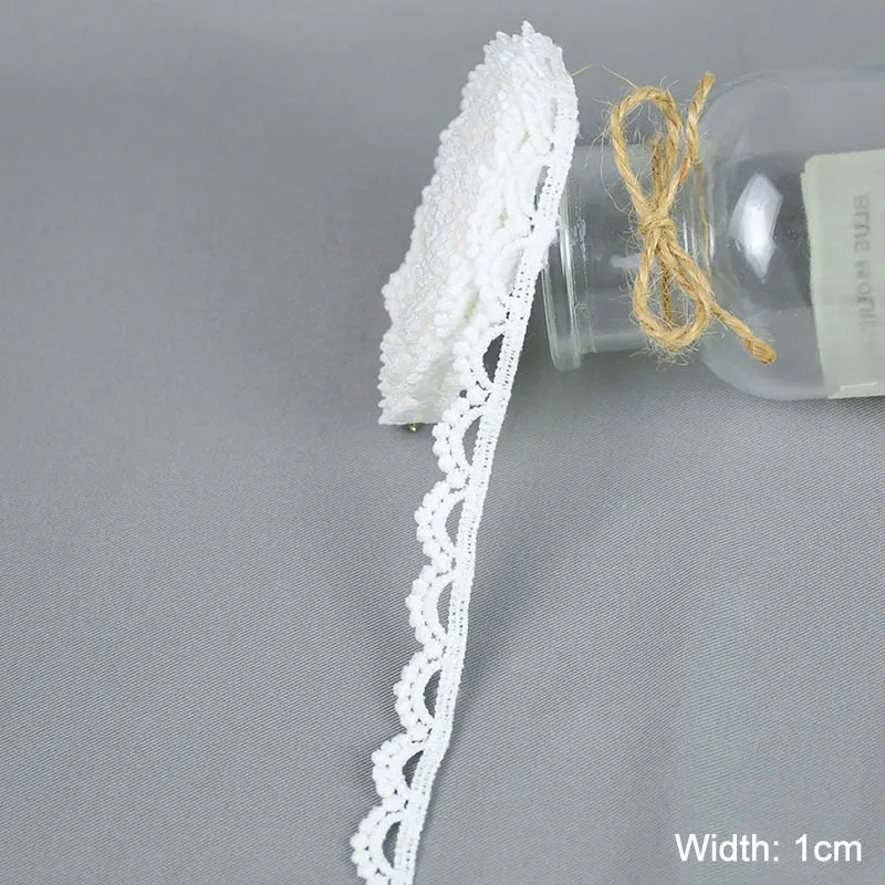 5Yards/lot White Cotton Embroidered Lace Trim Ribbons Fabric DIY Sewing Handmade Craft Materials Garment Clothes Accessories