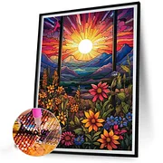 Dragon And Sunrise 30*40CM (Canvas) Full Round Drill Diamond Painting