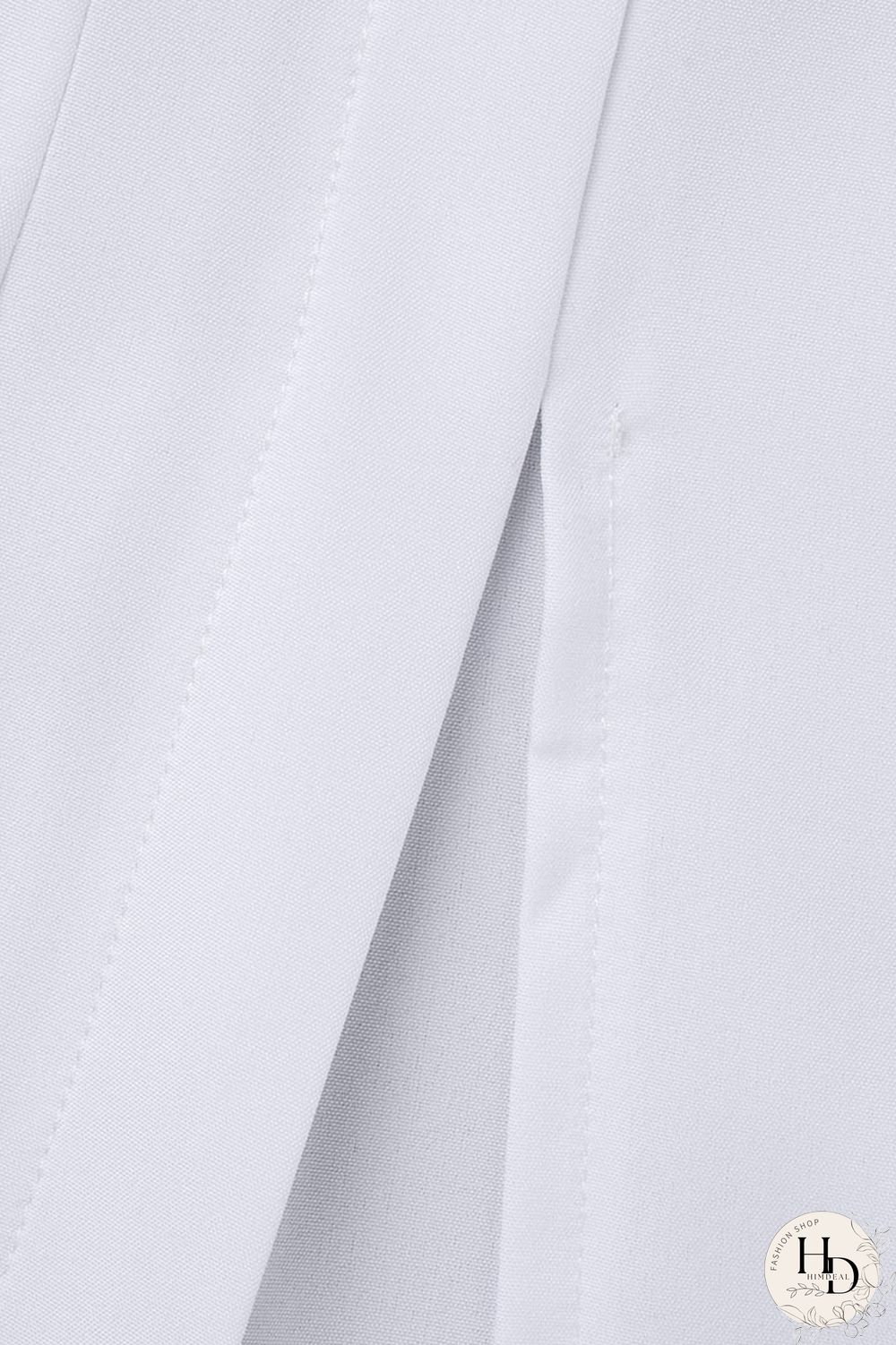 White Sexy Solid Patchwork Buckle Slit Turndown Collar Tops