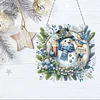 Christmas Snowman DIY 2D Flat Acrylic Double Sided Diamond Painting Hanging Pendant