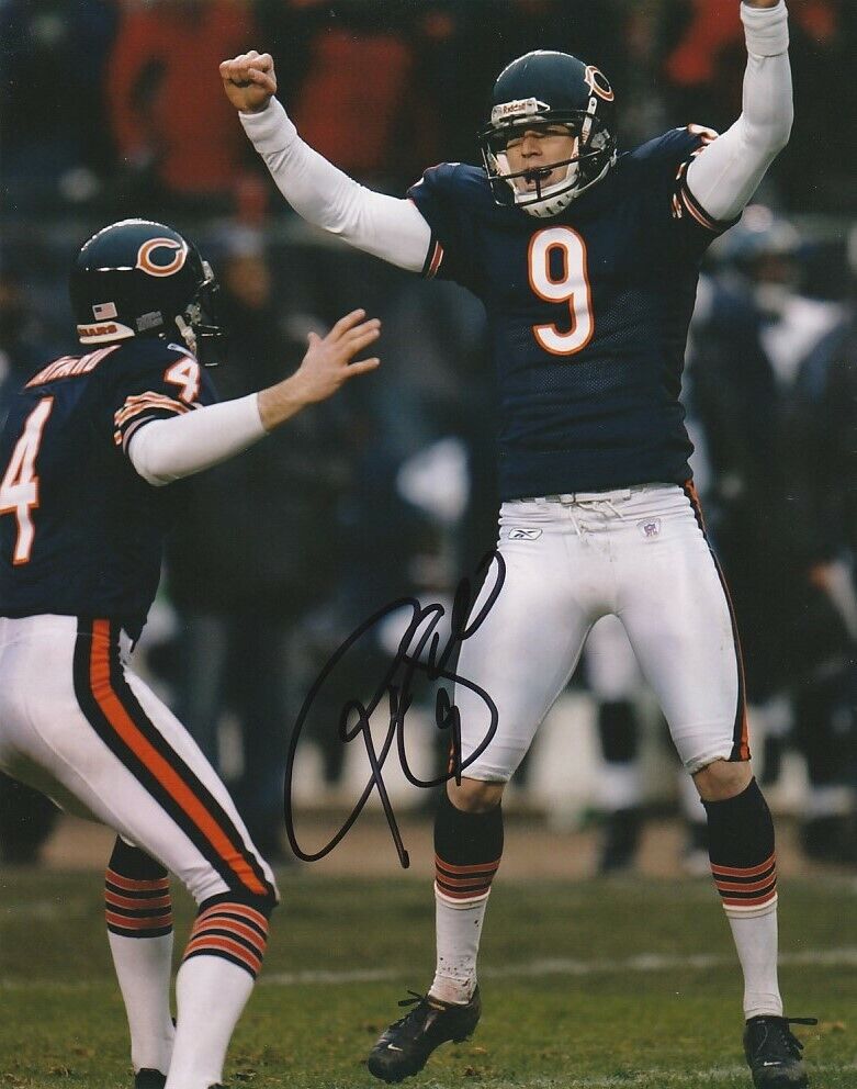 ROBBIE GOULD SIGNED CHICAGO BEARS KICKER 8x10 Photo Poster painting #1 NFL FOOTBALL EXACT PROOF!