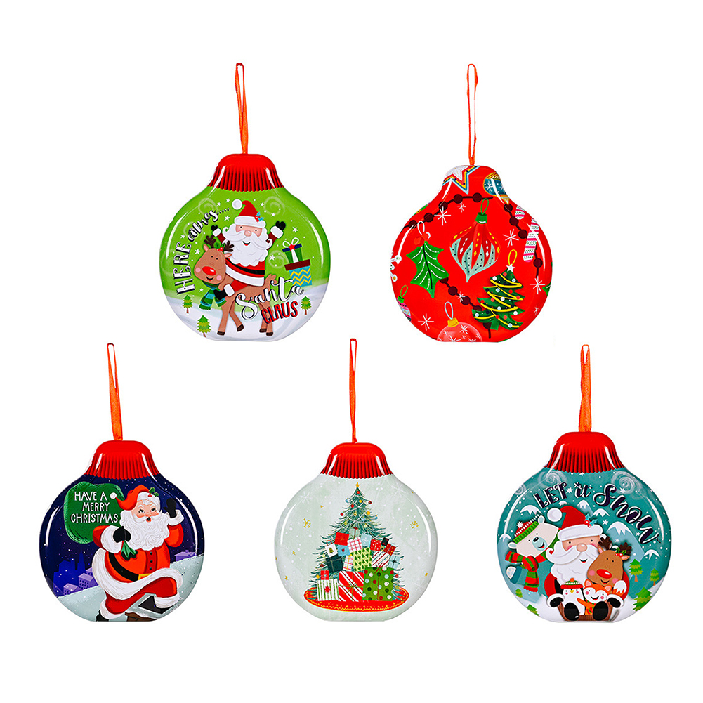 

Christmas Candy Tin Box Tinplate Can Hanging Children Gift Packing Case, Red, 501 Original