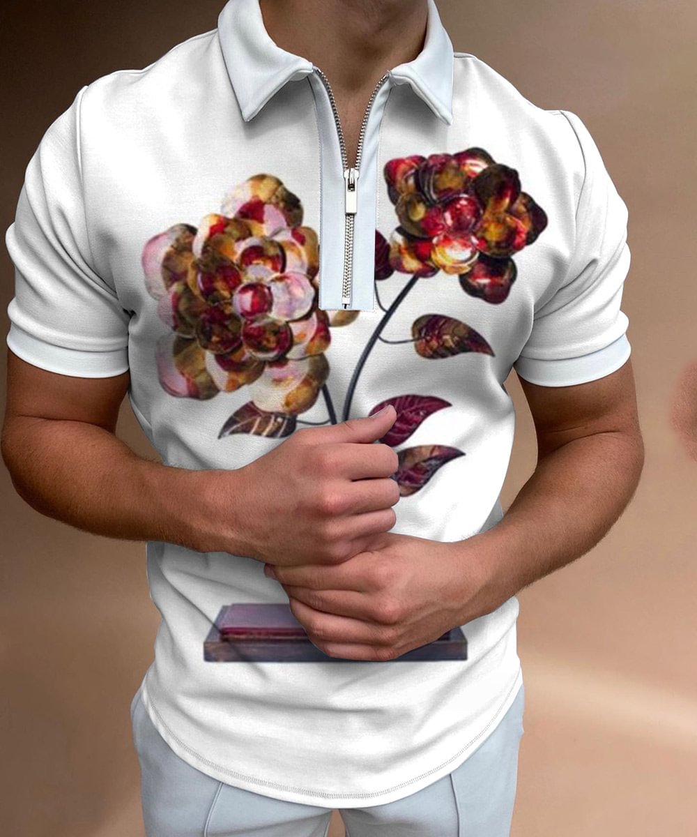 mens floral polo