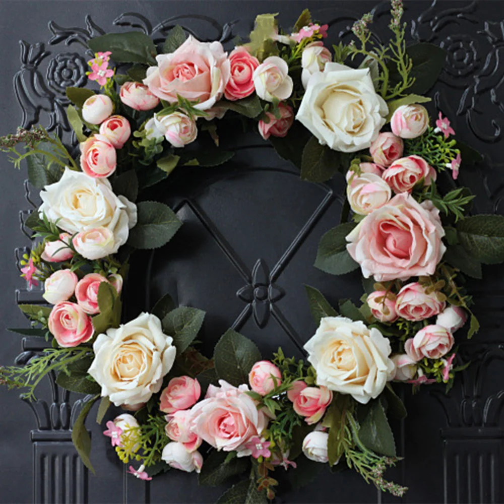 Rose Wreath Yard Holiday Decoration Hanging Ornament