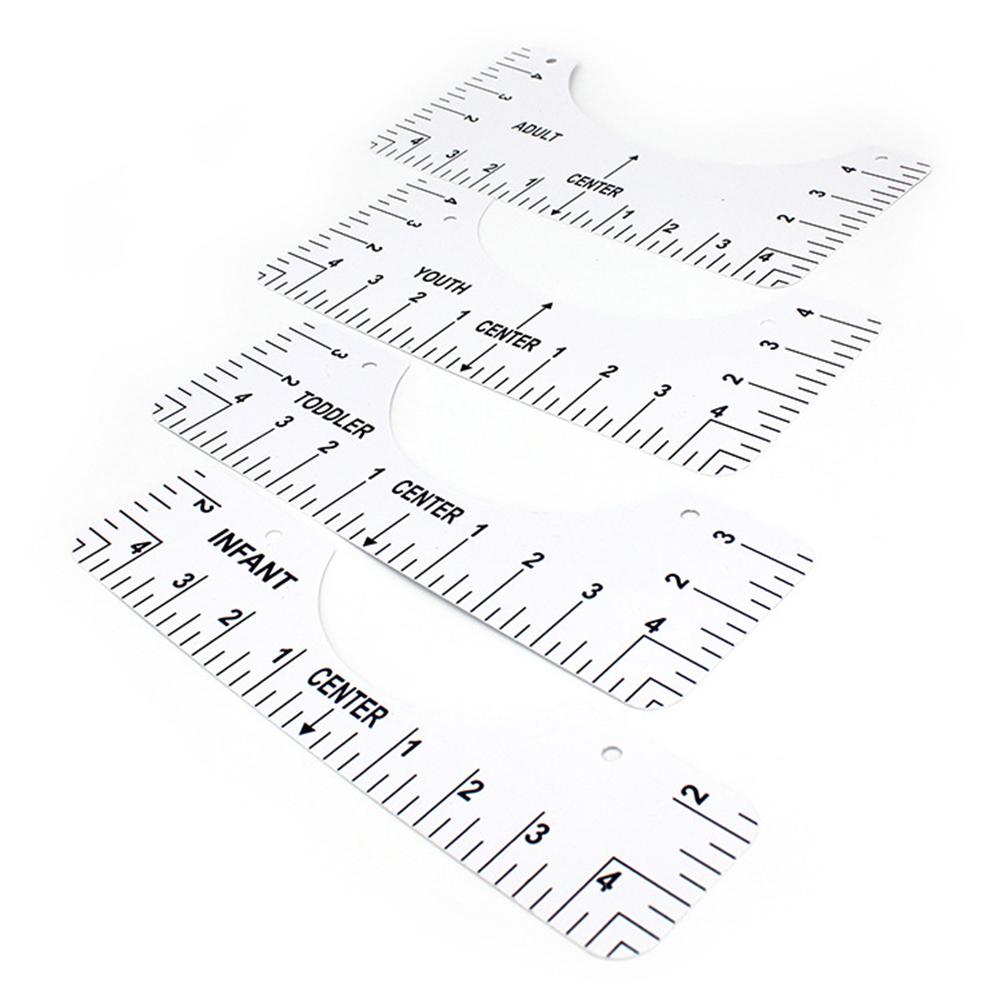 

4pcs T-Shirt Neck Size Ruler T-Shirt Alignment Ruler for Guiding Drawing, 501 Original