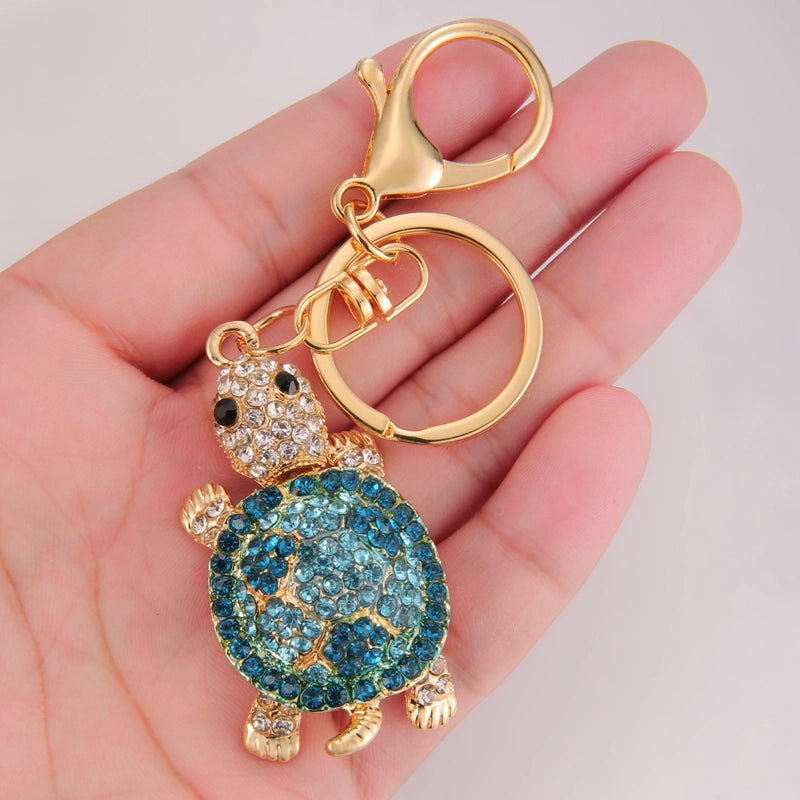 Cute Tortoise Alloy Inlay Rhinestones Women’s Bag Pendant Keychain
