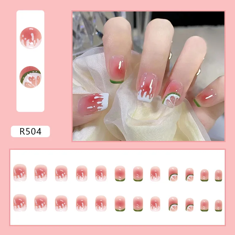 Cnneeds Pink Gradient Coffin Nails – Glossy Press On Nails for Women  