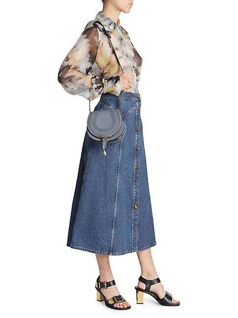 Chloé Small Marcie Leather Saddle Bag
