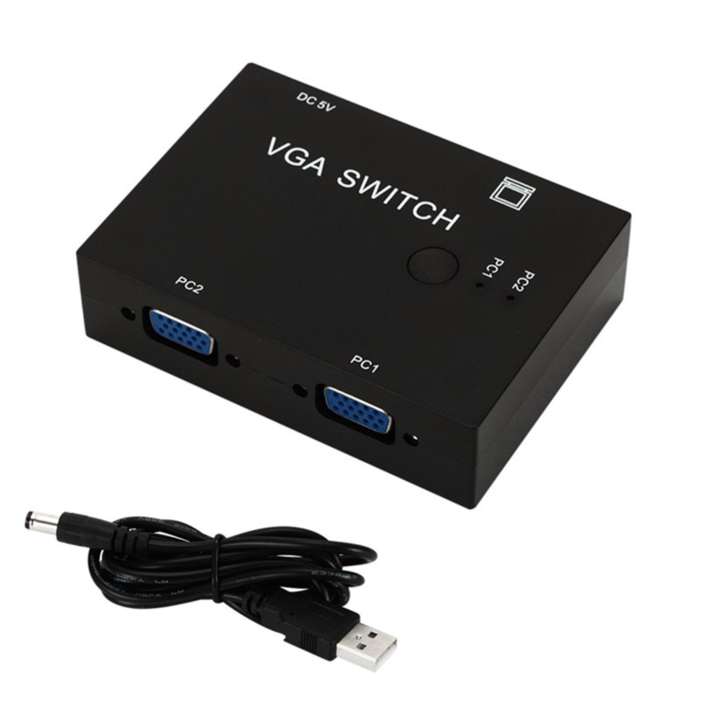 

2 In 1 Out Switcher Converter 2 Ways Video Splitter 2 Port VGA Switch Box, 501 Original