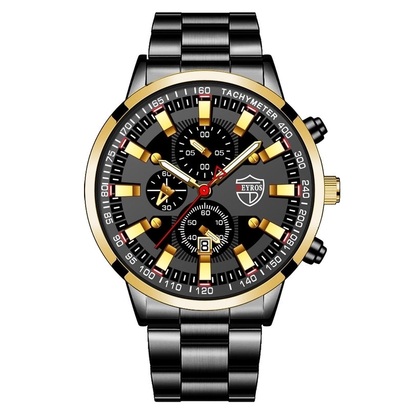 Retro Geometric Single Folding Buckle Quartz Men’s Watches