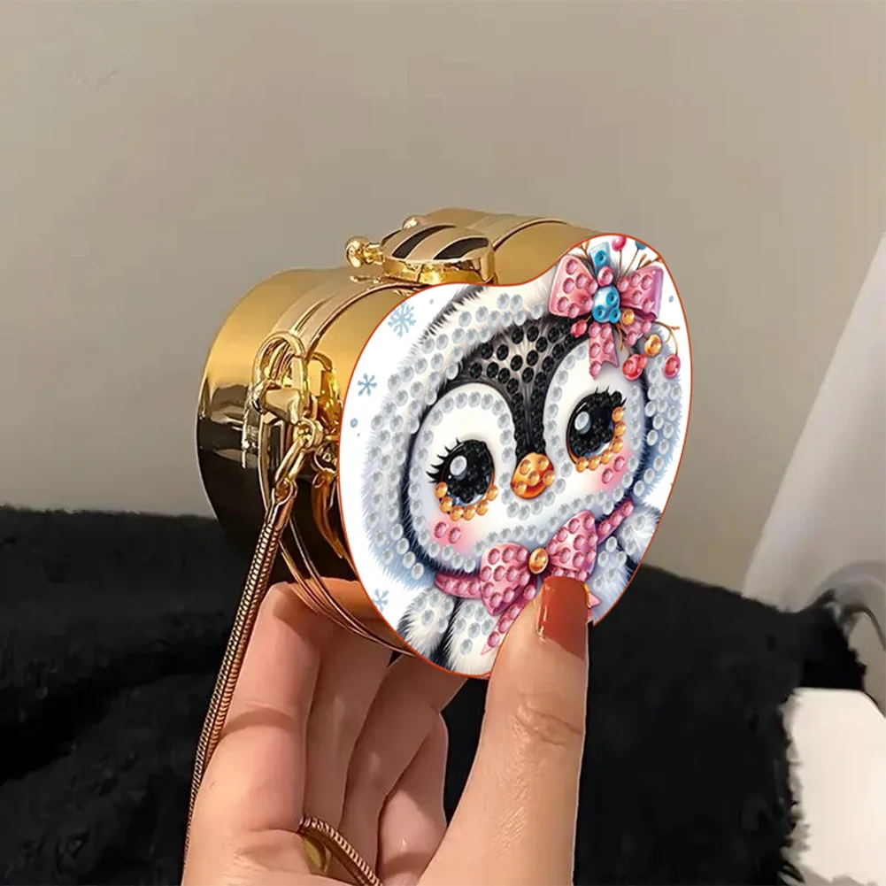 Penguin DIY Diamond Painting Shoulder Bag for Coins Lipstick Earphones Gifts