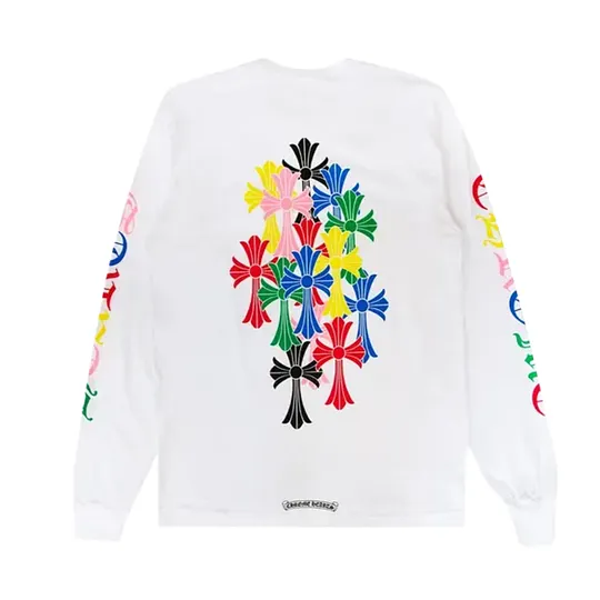 k*様 Chrome Hearts マルチカラー クロス ロングスリーブ Tシャ CHROME HEARTS】マルチカラー クロス ロングスリーブ ホワイト
