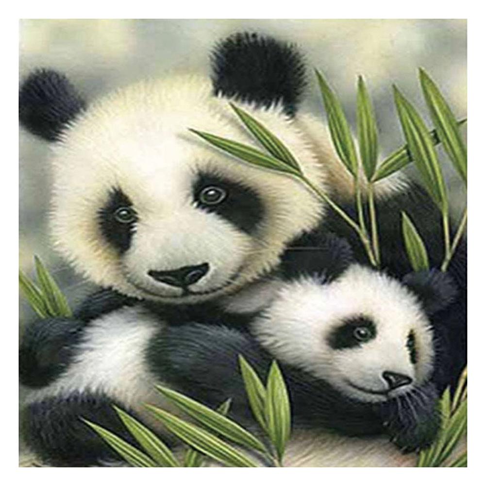 

30*30CM - Cute Pandas - Round Drill Diamond Painting, 501 Original