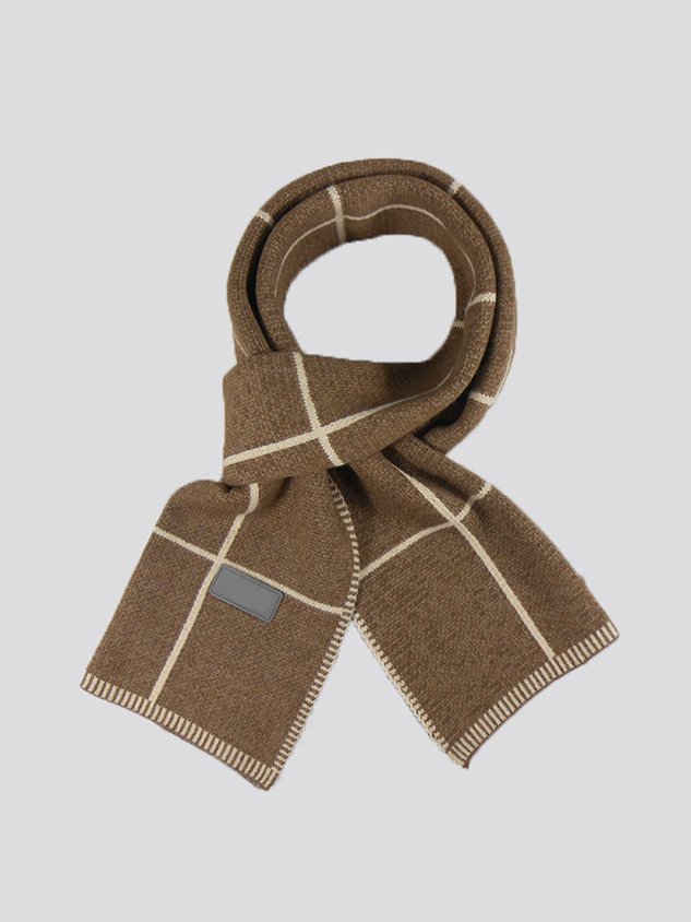 Simple Casual Plain Wool Warm Knitted Scarf