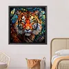 Tiger Glass Painting-Paint by Numbers Acrylic Painting 40*40CM