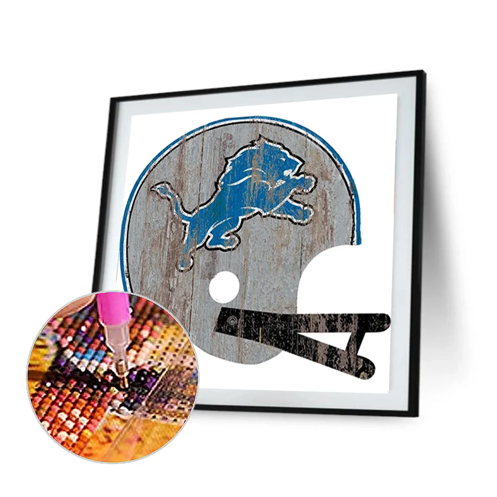 Diamond Painting - Full Round Drill - Detroit Lions(30*30cm)