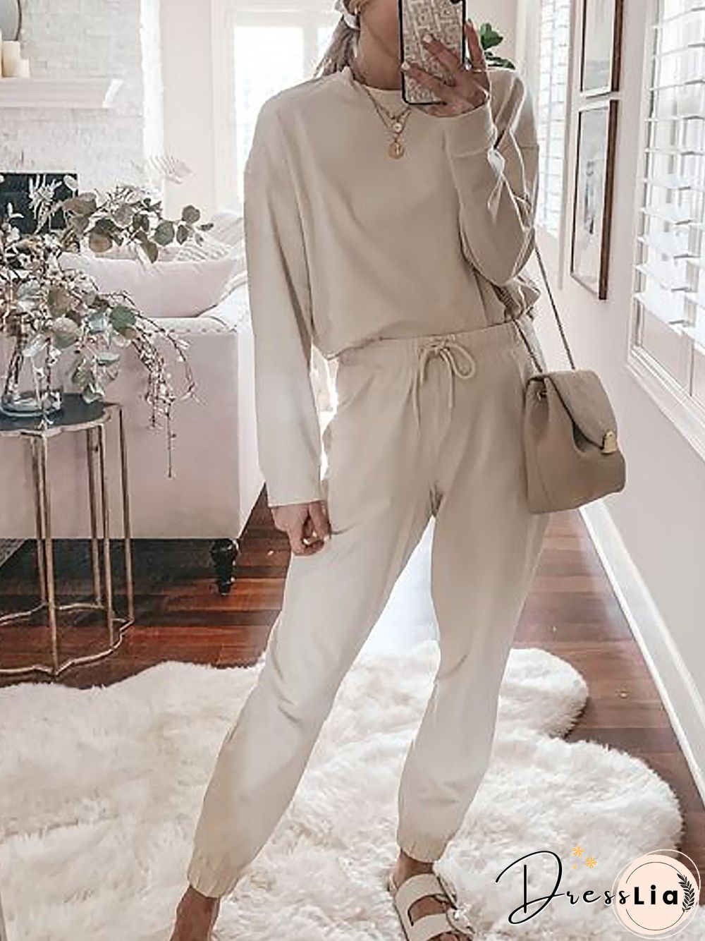 Crew Neck Jersey Plain Sweatshirts