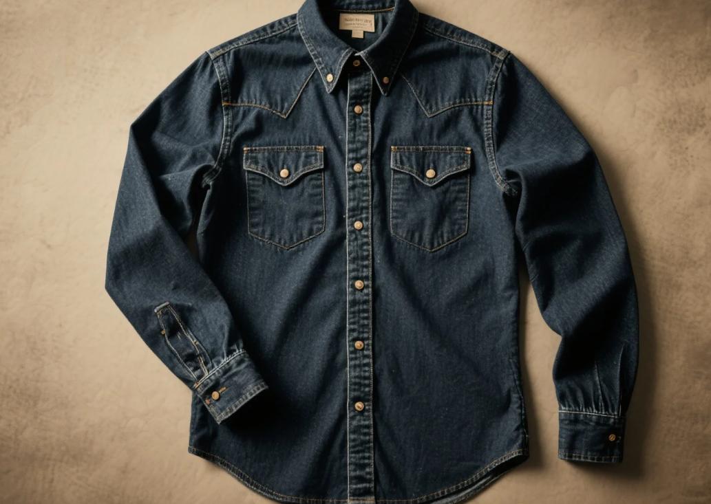 A cowboy long-sleeve shirt with snap buttons