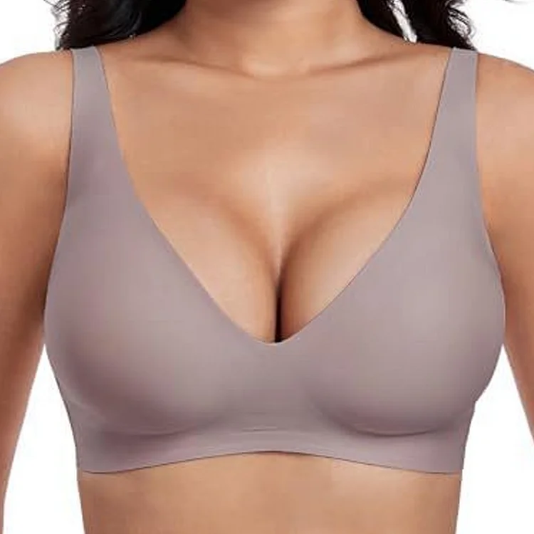 Deep V Plunge Push-up Wirefree Seamless Bra