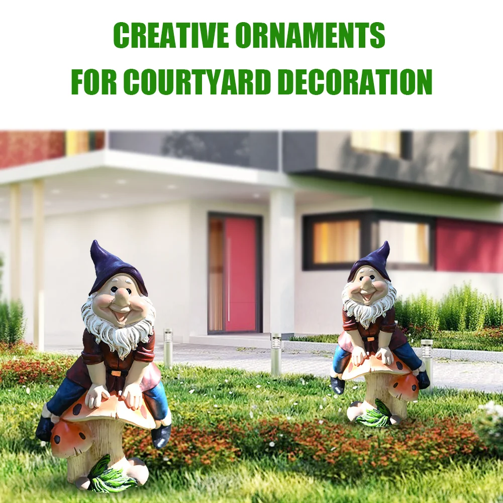 Gnome Dwarf Garden Statue Gift Outdoor Decoration Courtyard Accessories