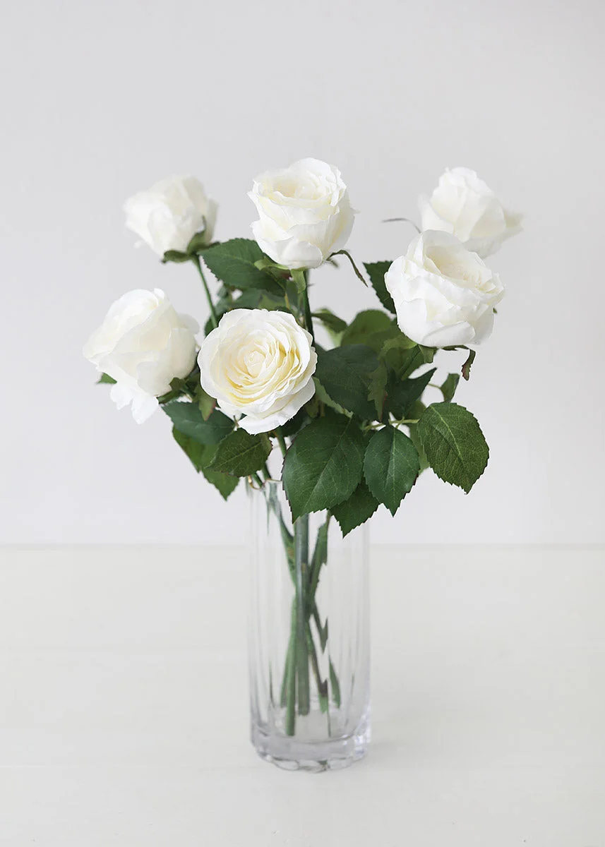 Cream Fake Cottage Rose Bud - 27.5"