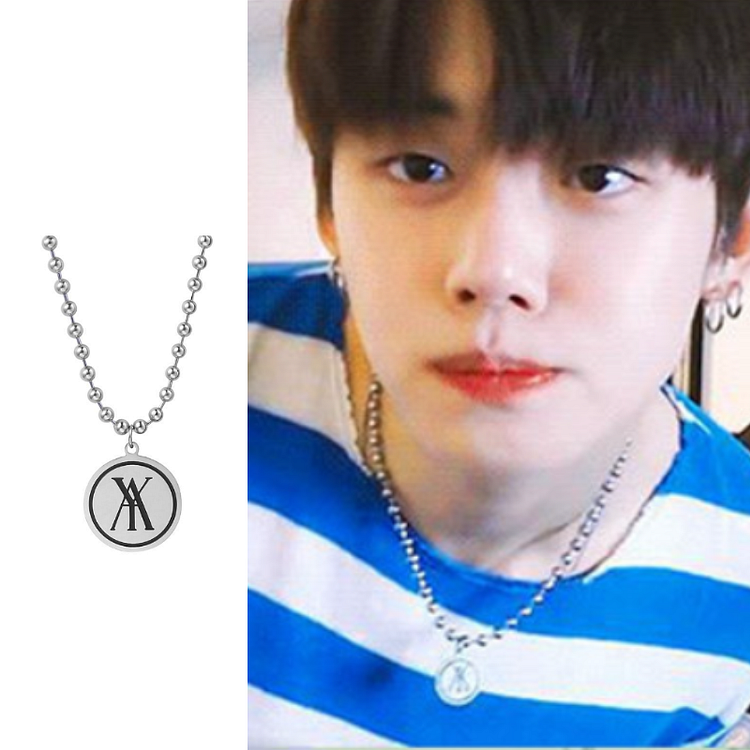 TXT Yeonjun Inspired Korean Round Bead Pendant Choker Necklace [45 cm]