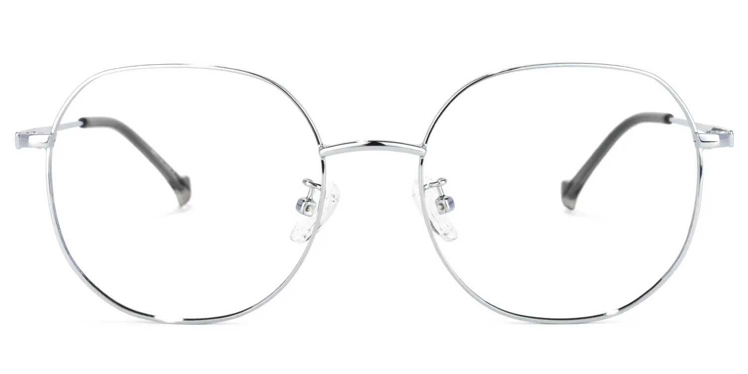 Qusay Silber Rund Brille Silber
