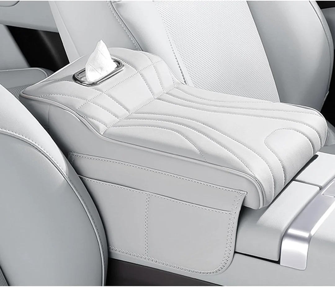 Memory Foam Car Armrest,Vehicle Armrest Box,Car Armrest Storage Cover,Arm Rest Cushion Booster Pad Center Console Cover (Orange)