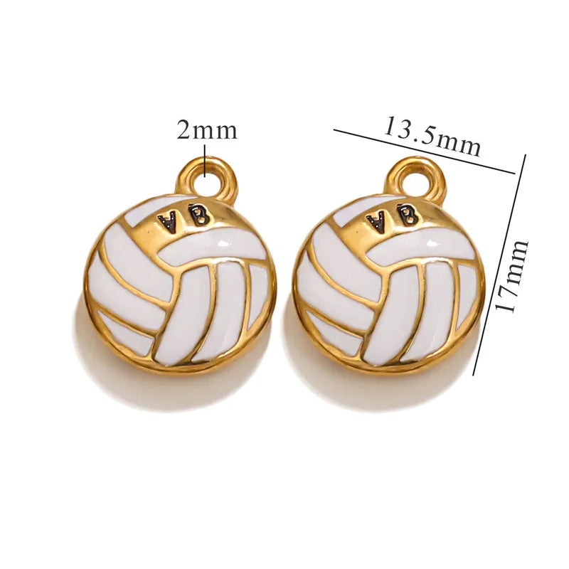 1 Piece 13.5*17mm 304 Stainless Steel Volleyball Baseball Football Pendant Jewelry Accessories