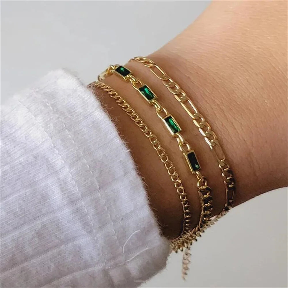 New Vintage Boho Handmade Multilayered Punk Chain Color Crystal Eye Tassels Bracelet For Women Fashion Wedding Jewelry Gift
