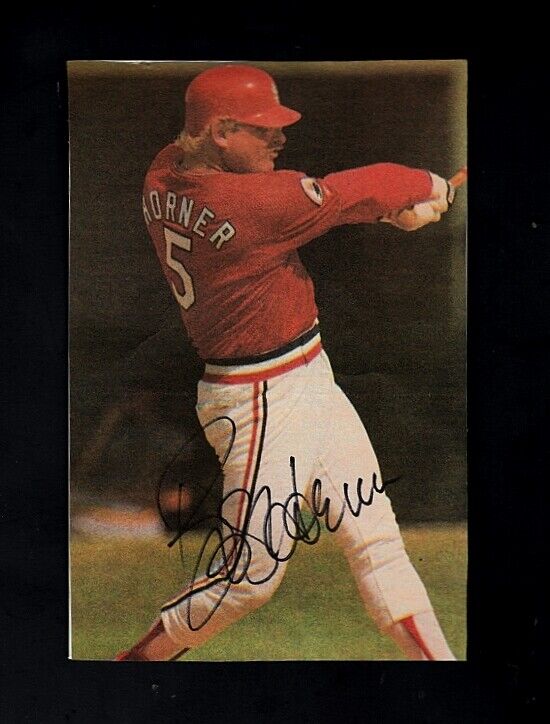 1988 BOB HORNER-ST LOUIS CARDINALS AUTOGRAPHED COLOR 4X6 Photo Poster painting