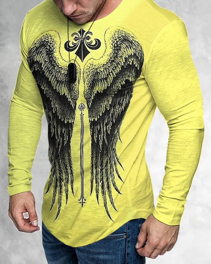 Men's Wings Printed Long Sleeves