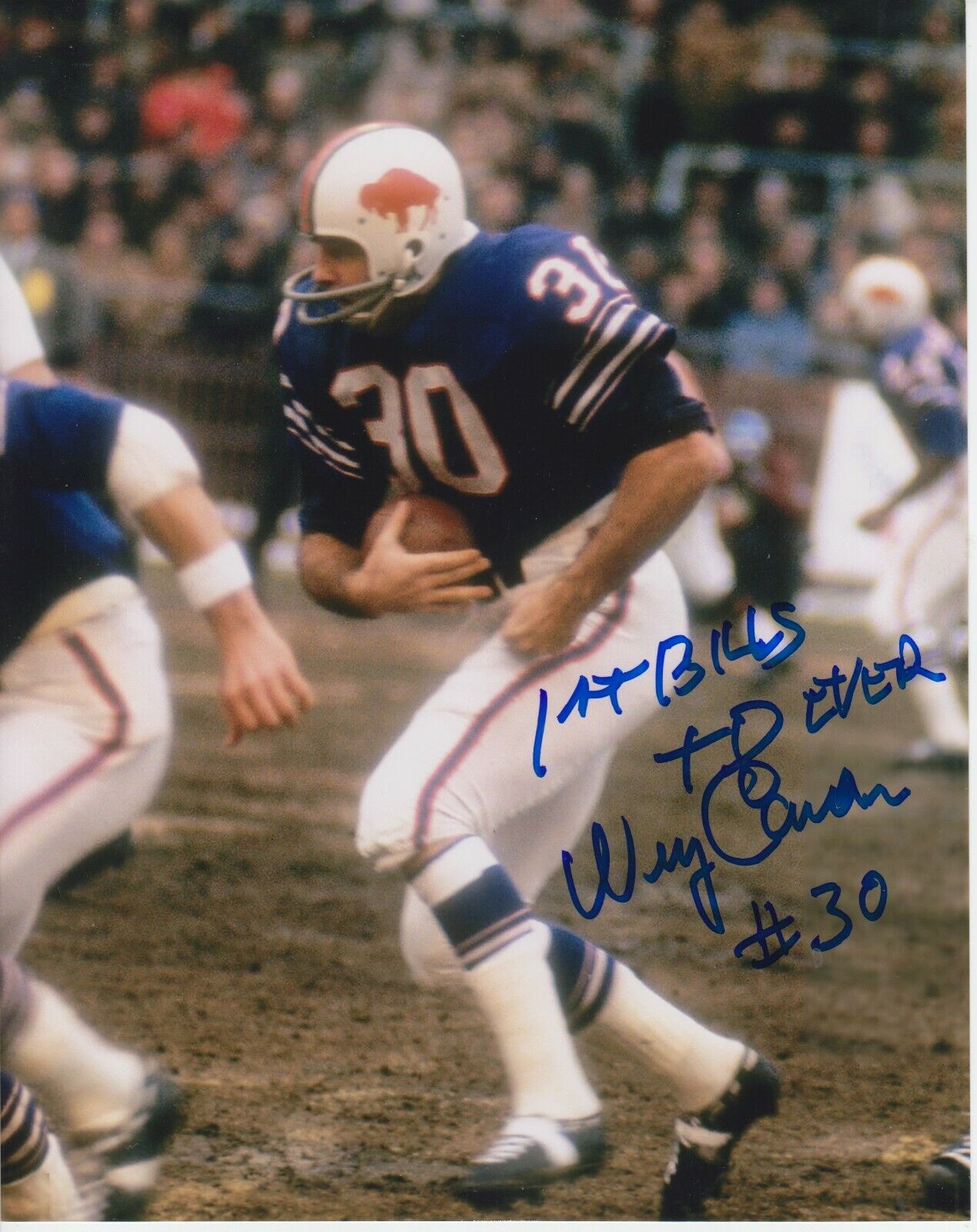 Bobby Burnett W/ 1St Bills TD Ever #1 8x10 Signed Photo Poster painting w/ COA Buffalo Bills -