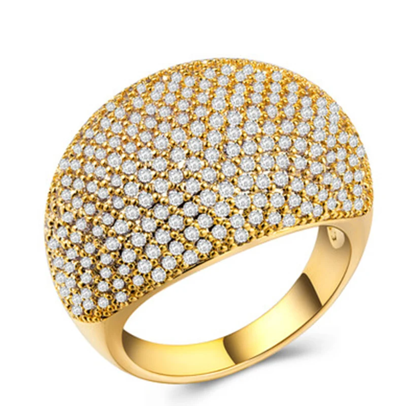 Iced Out Bling Rhinestone Rings Luxury Jewelry-VESSFUL