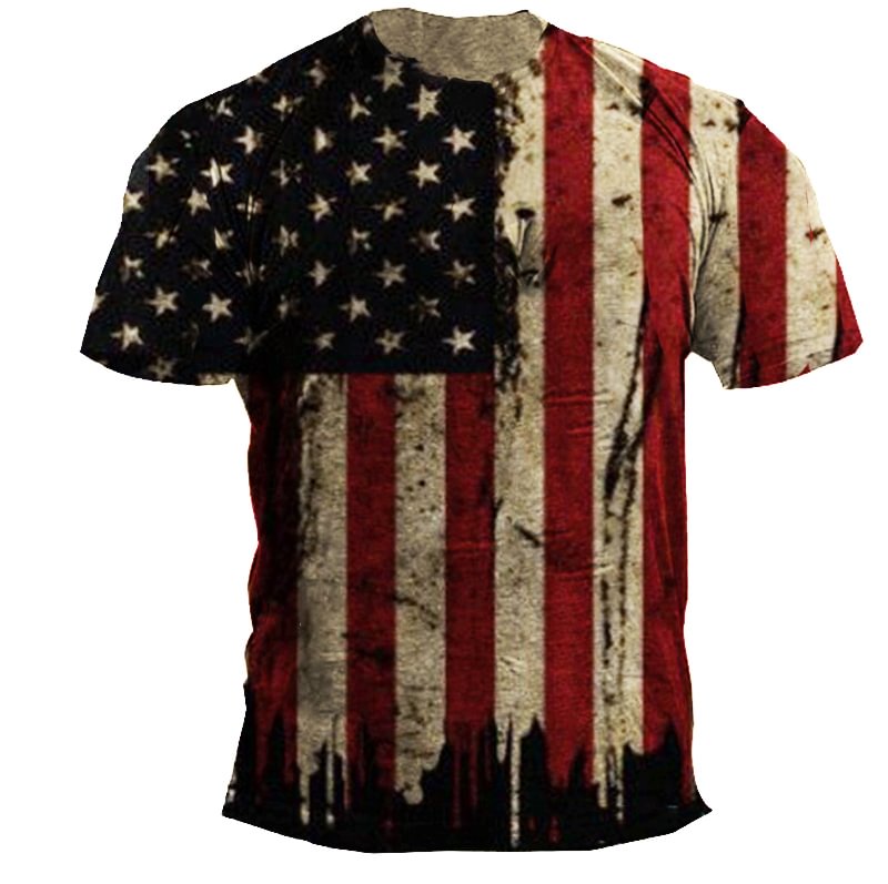 Men's Tactical Flag Print Short Sleeve T-Shirt-Compassnice®