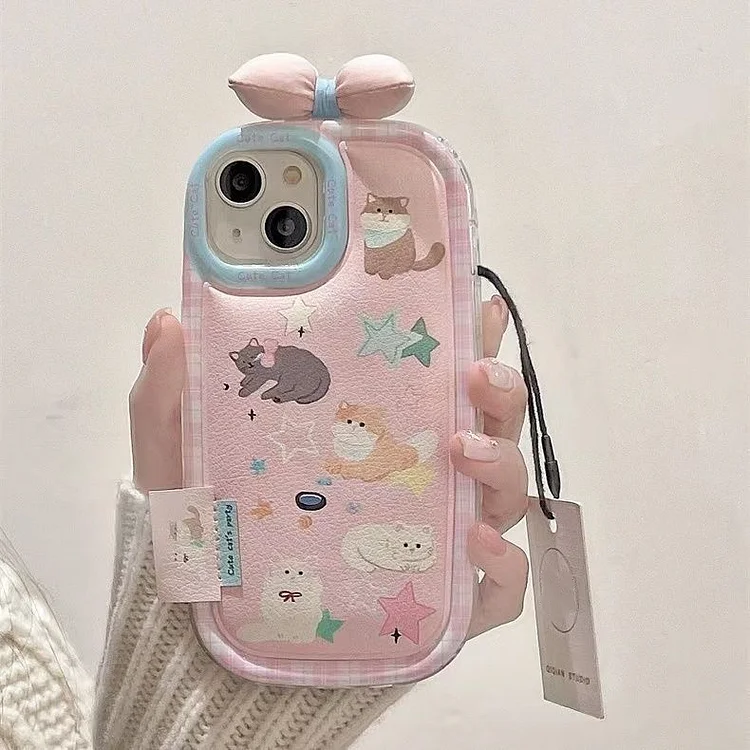 Cute Girly Pink Cat Phone Case