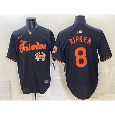 Men's Baltimore Orioles #8 Cal Ripken Jr. Black With Patch Vapor Premier Limited Stitched Baseball Jersey