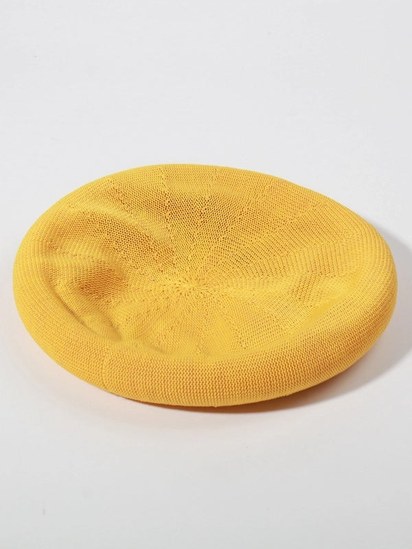 Women’s Retro Solid Color Flat Eaves Beret Hat