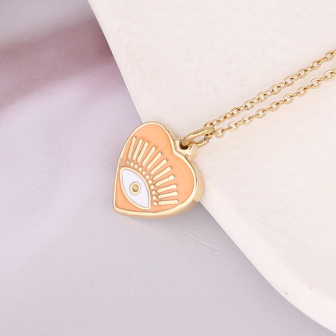 Women Eye Heart Stainless Steel Electroplating Pendants