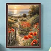 Pfad zwischen Blumen - runder Bohrer Diamond Painting - 30*40cm