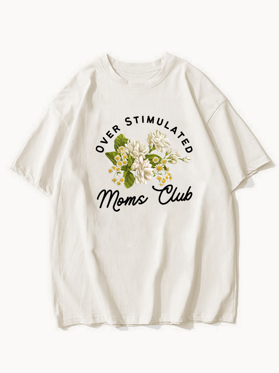 Oversized Overstimulated Mom's Club T-Shirt ctolen