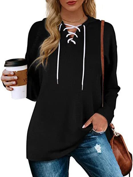 Women's V-neck Long Sleeved Sweatshirt Top