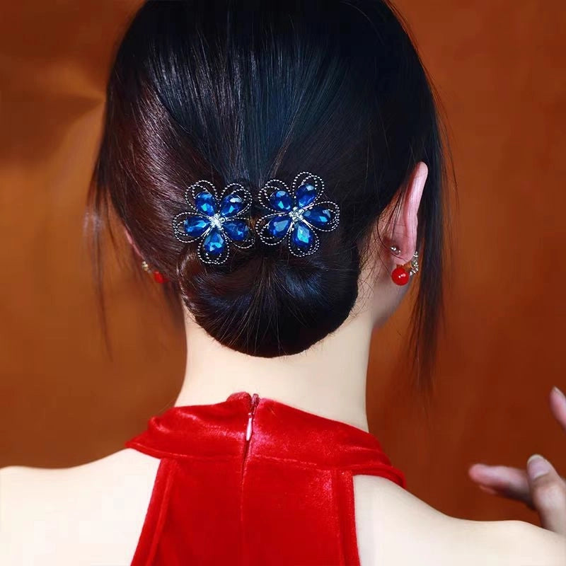 Women’s Minimalist Peacock Feather Flower Alloy Plating Inlay Rhinestones Hair Band