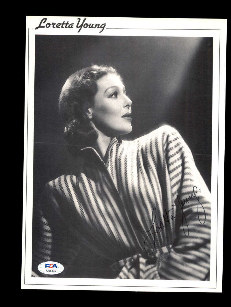 Loretta Young PSA DNA Cert Signed 8x10 Photo Poster painting Autograph